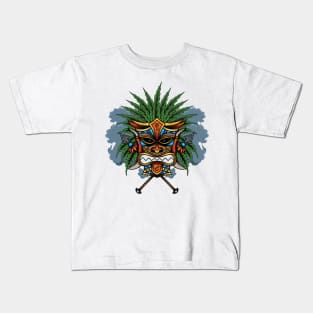 Tiki Mask Illustration Kids T-Shirt